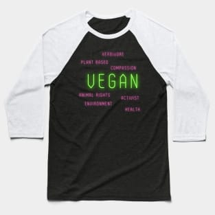 Vegan Word Cloud Baseball T-Shirt